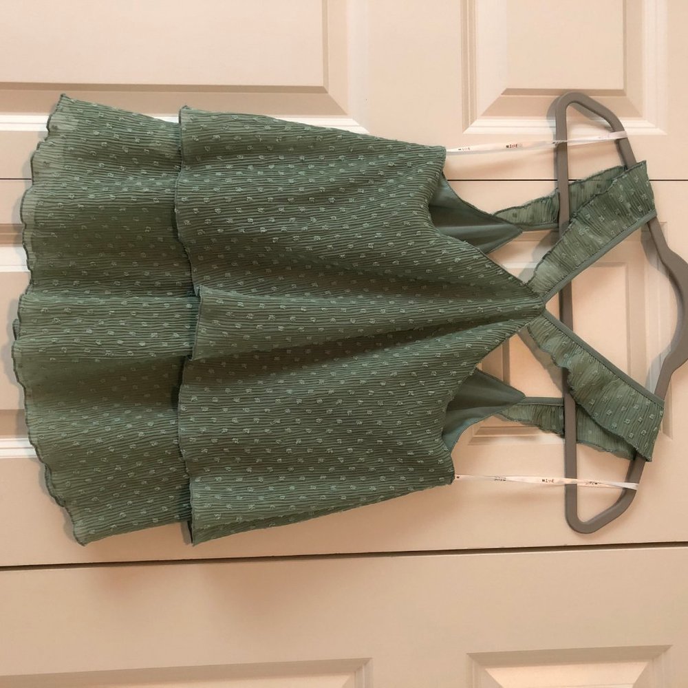 Green Ruffle Tank Top - Picture 2 of 3